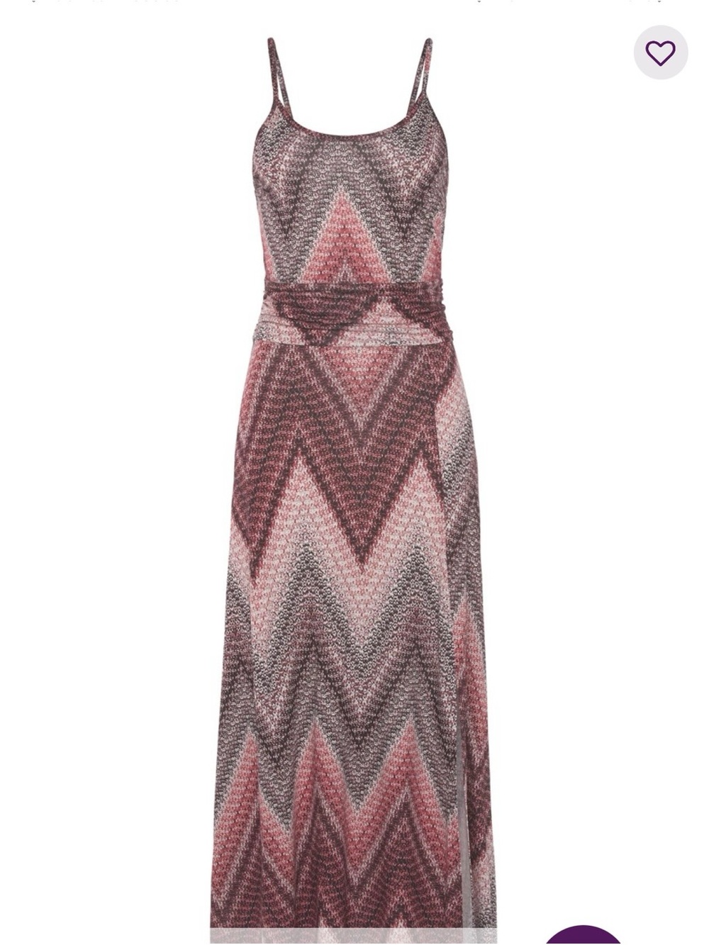 Sleeveless Chevron Maxi Dress in Mauve and Ivory - Picture 3 of 5